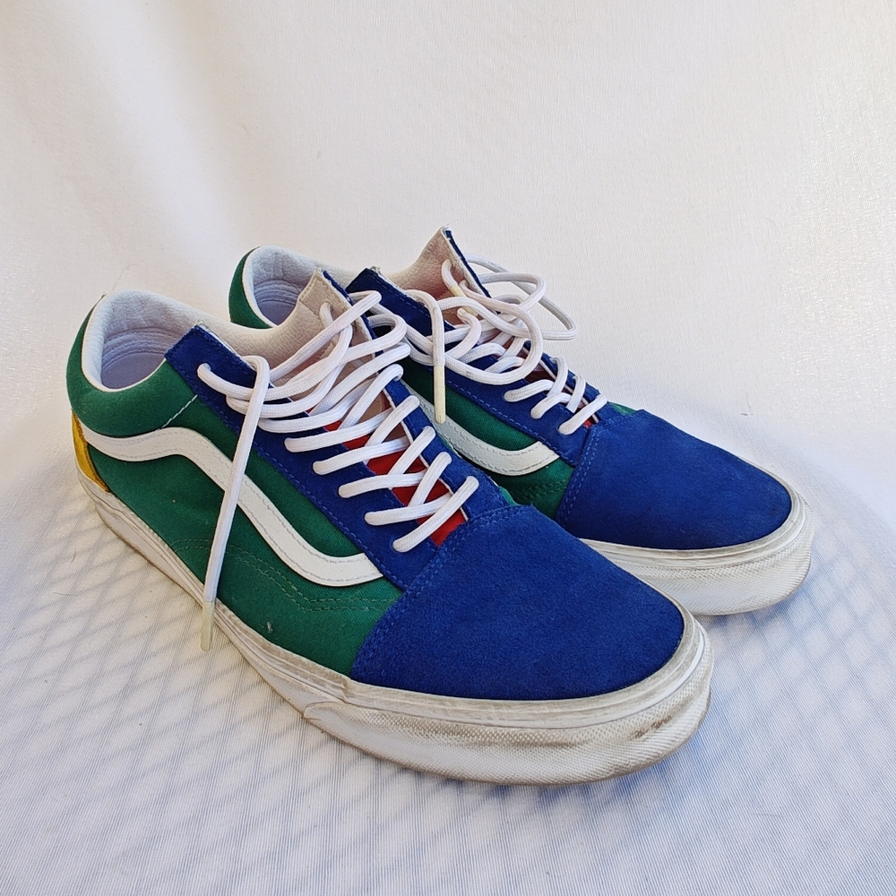 Vans Yacht Club Old Skool Colorblock Shoes Sneakers 11.5 Red Green Blue‎ Yellow